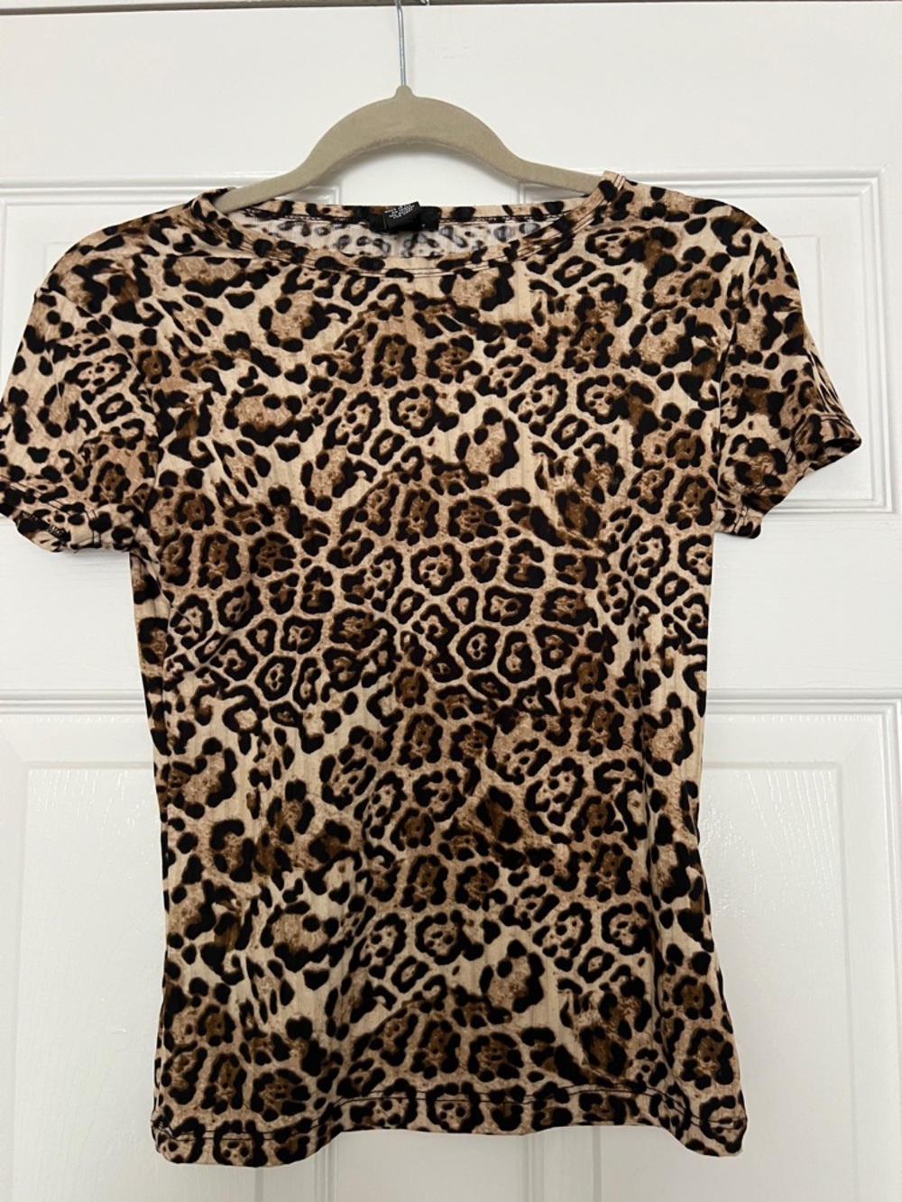 Women’s Rue 21 Leopard Print Short Sleeve Too - Brown/Cream